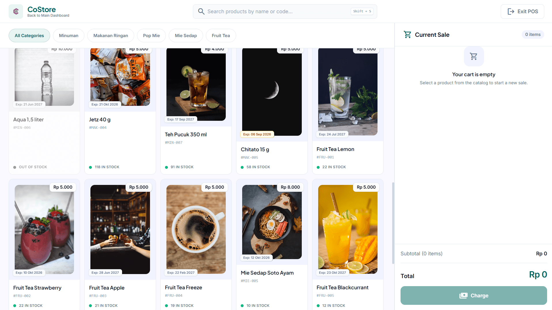 Screenshot Aplikasi CoStore - Tampilan 1