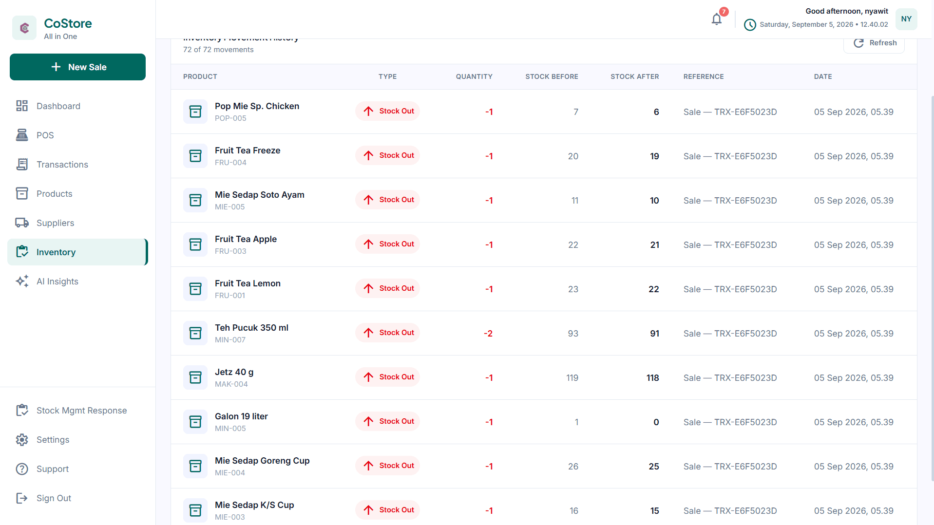 Screenshot Aplikasi CoStore - Tampilan 3